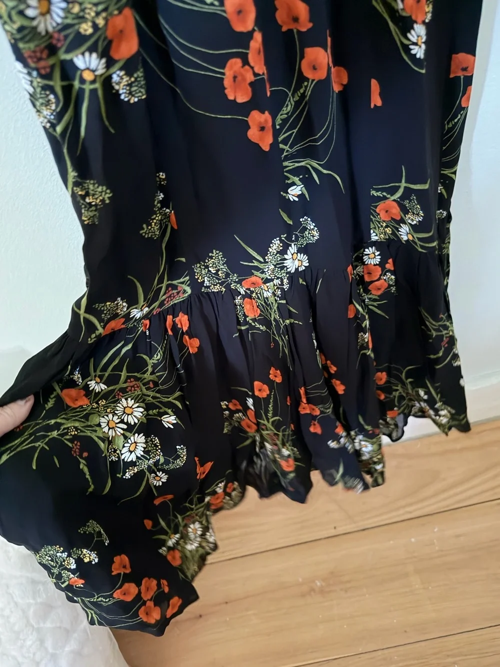 NWT REFORMATION Irisa Floral Trumpet Dress in Robyn Size US 0 lace trim - Picture 6 of 15